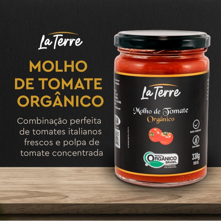 molho tomate italiano, polpa de tomate, la terre orgânicos, tudo orgânico molho de tomate orgânico, porto alegre, rio grande do sul, supermercados, distribuidores